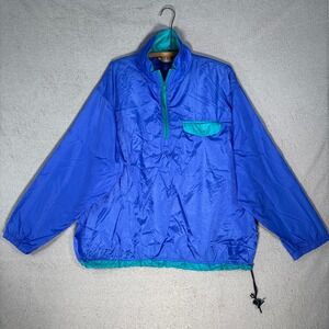 Vintage L.L. Bean Jacket Blue Teal Nylon Windbreaker Pullover Pocket
Lightweight